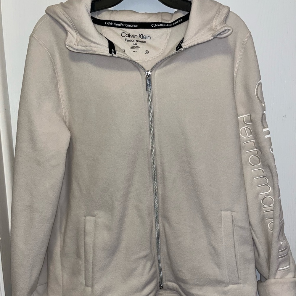 Calvin Klein Performance Women's Beige Zip-Up Hoodie